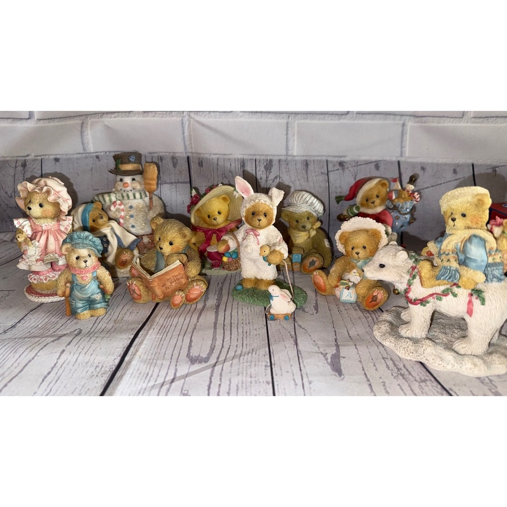 Cherished Teddies Enesco Resin Figurine Lot Holiday Easter Winter Bear Decor